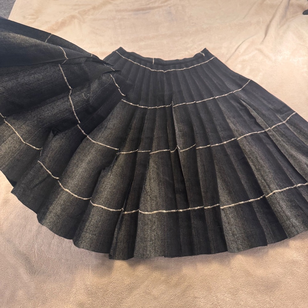 Vintage Pendleton 100% Virgin Wool Pleated Midi Skirt Dark Academia Sz S *FLAW - Picture 5 of 11